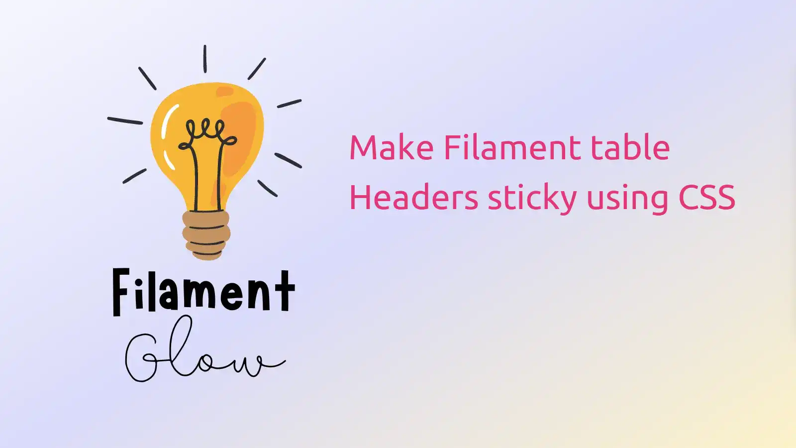 Make Filament table Headers sticky using CSS